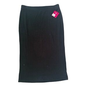 NWT Black Fitted Ribbed Midi Hacci Skirt